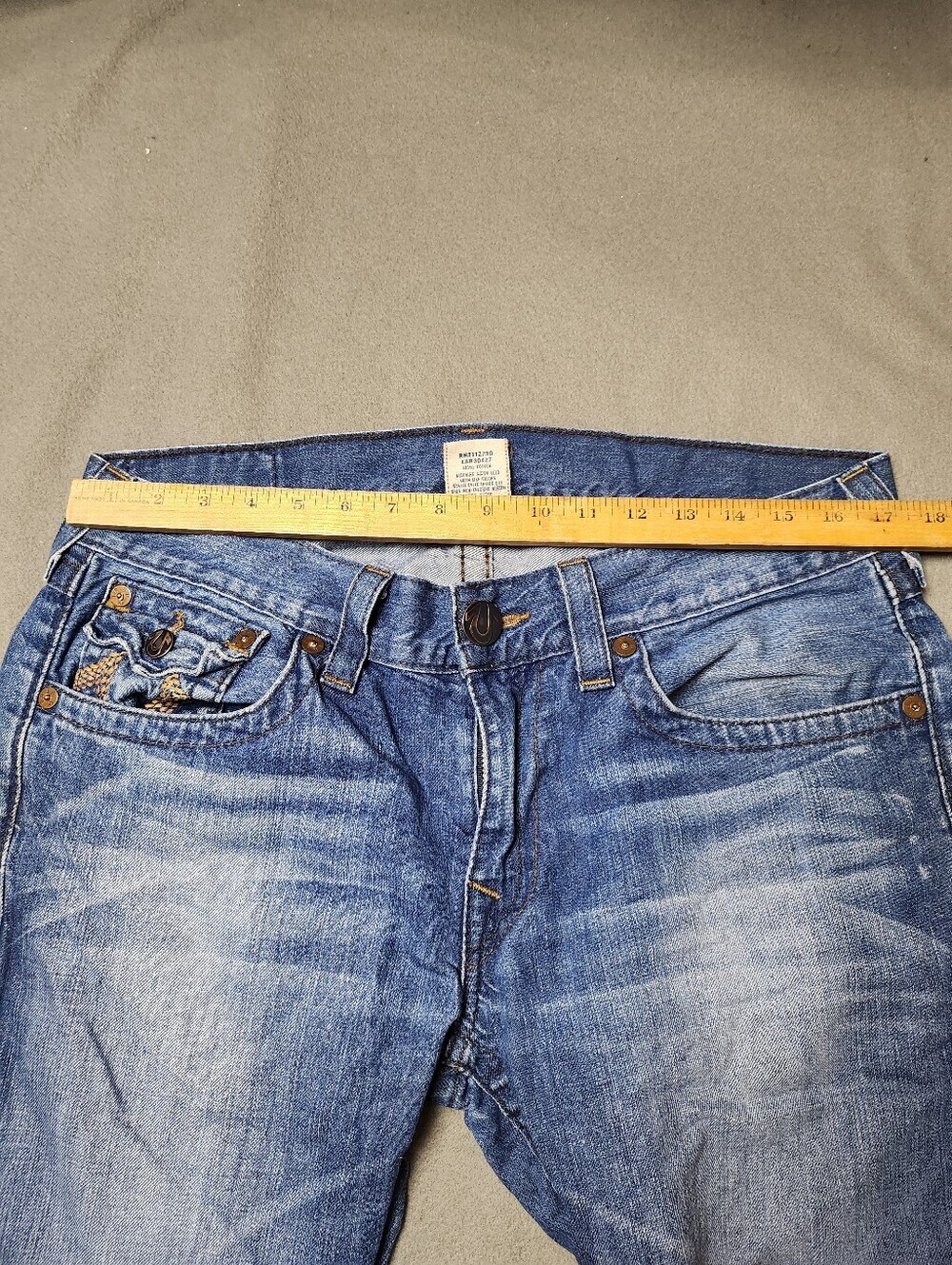 True religion jeans made in USA Straight leg 100% cotton Sz 34 - Hemmed - Picture 14 of 14